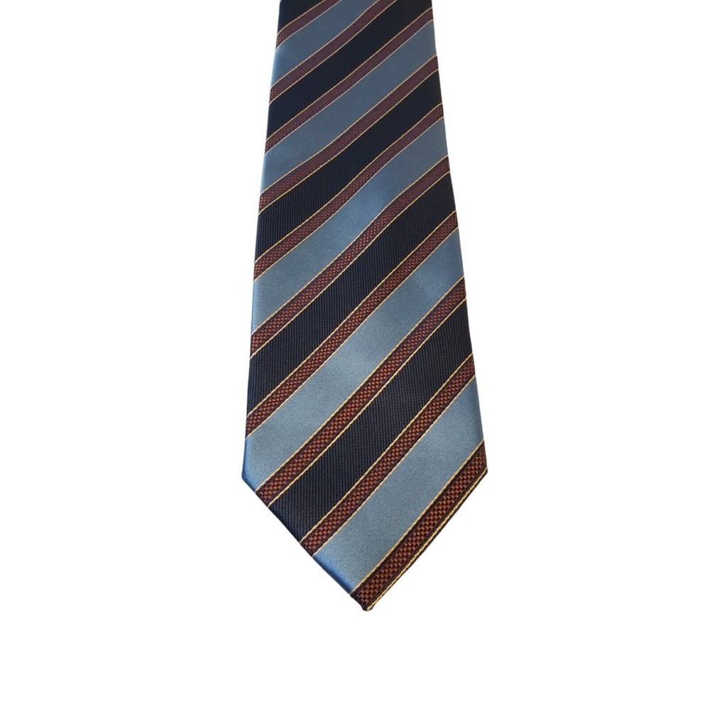 Creazioni Tucci Firenze Mens Luxury Tie Silk Necktie Italy 100% Silk Blue Stripe
